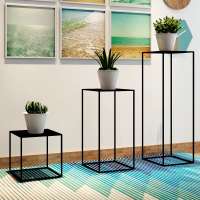 Nordic living room luxury flower stand home balcony iron racks floor-standing green dill modern simple flower pot shelf